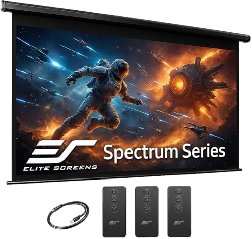 Elite Screens Spectrum 105-Inch 16:9 Electric Motorized Projector Screen w/Swift-RC1 Remote, 4K/8K Ultra HD Ready, Home Theater & Gaming, ELECTRIC105H2