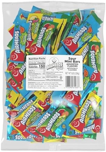 Airheads Sour Mini Candy Bars, Taffy Variety Pack, 5 lb Bag