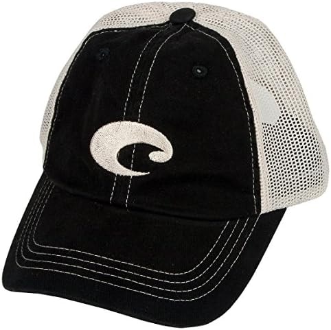 Costa Del Mar teen Trucker Hat, Black + Stone, One Size US