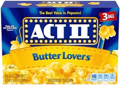 Act II Butter Lovers Microwave Popcorn, 2.75 oz., 3-ct Bags