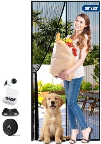 BlissTrends Magnetic Screen Door, Door Screen Magnetic Closure, Patio Screens for Patios Outside Outdoor, Mesh Screen Doors with Magnets Pet Friendly, Screen for Door to Keep Bugs Out (38"×83")