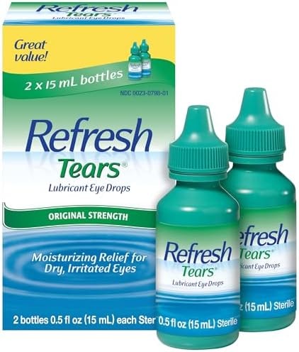 Refresh Tears Eye Drop Liquid Lubricant Bottle, 0.51 Ounce, 2 Pack