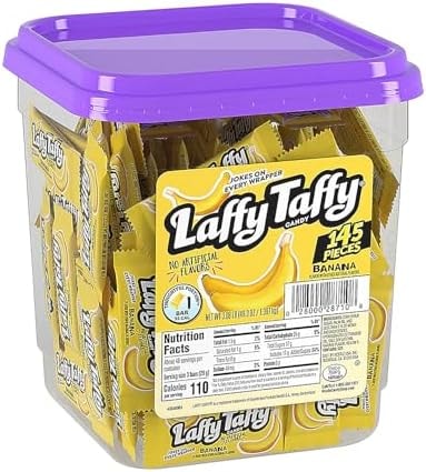 Laffy Taffy Candy Jar, Banana, 145 Count