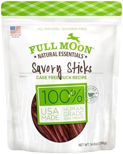 Full Moon All Natural Human Grade Dog Treats, Essential Duck Savory Sticks 14.0 oz