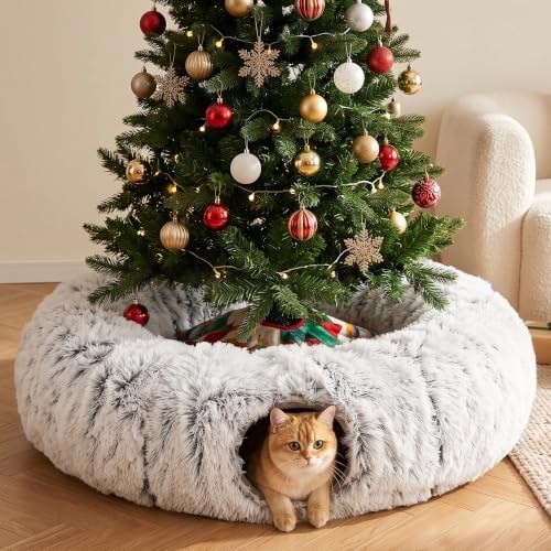 Avont Cat Tunnel Bed, Washable Cushion, Large 3-in-1 Play Tube for Cats
