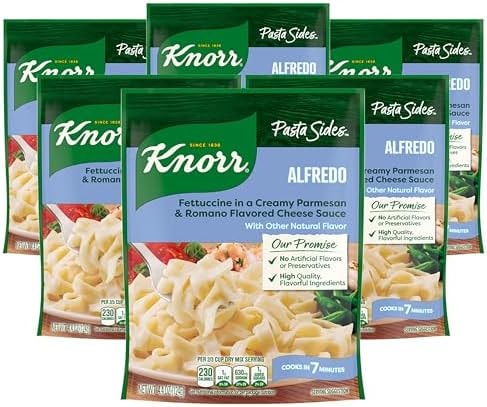 Knorr Pasta Side Dish 6 Count For Delicious Quick Pasta Side Dishes Alfredo Fettuccine No Artificial Flavors or Preservatives 4.4 oz