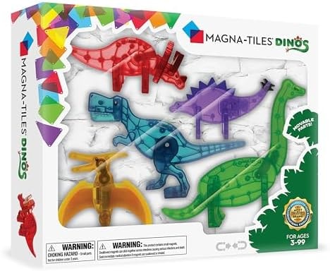 MAGNA-TILES Dinos 5-Piece Magnetic Construction Set, The ORIGINAL Magnetic Building Brand