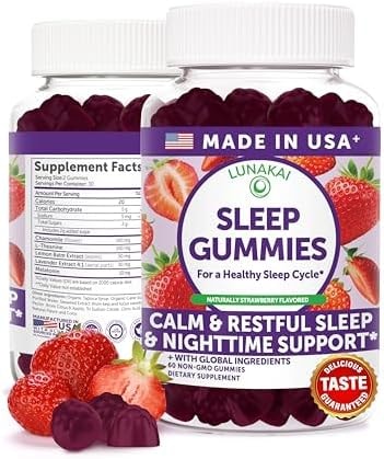 Lunakai Sleep Gummies for Adults with Melatonin 10mg & L-Theanine, 60 ct