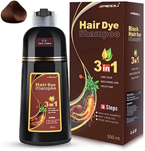 IIIMEIDU meidu Brown Hair Dye Shampoo 3 in 1 for Women Men