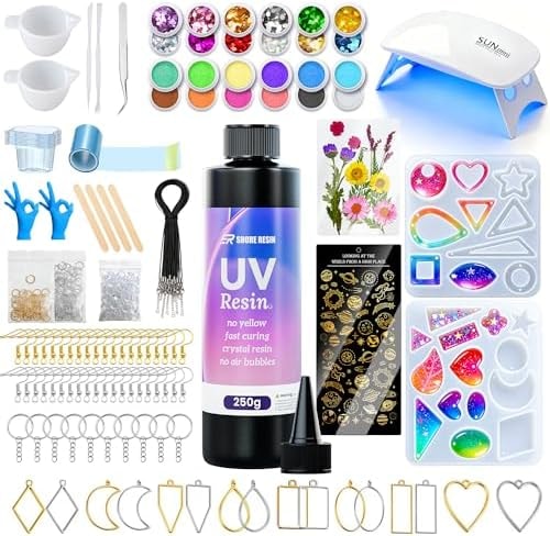 SHORE RESIN 250g UV Resin Kit with Light, Jewelry Starter Set