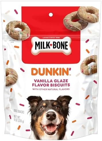 Milk-Bone Dunkin’ Vanilla Glaze Flavor Dog Biscuits, 8 Oz.