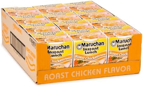 Maruchan Instant Lunch Ramen Noodles, Roast Chicken Flavor – Japanese-Style Instant Noodle Soup, Easy Meal Ready in 3 Minutes – 2.25 Oz. (12 Pack)