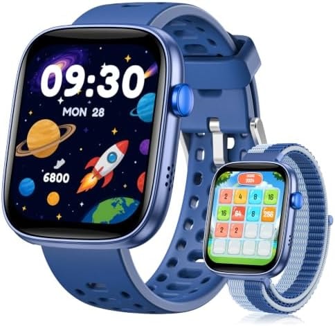 Kids Smart Watch No Phone Needed, Fitness Tracker Puzzle Game Watch Blue