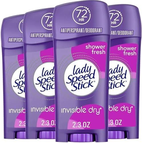 Lady Speed Stick Antiperspirant Deodorant, Shower Fresh, 2.3 oz (4 Pack)