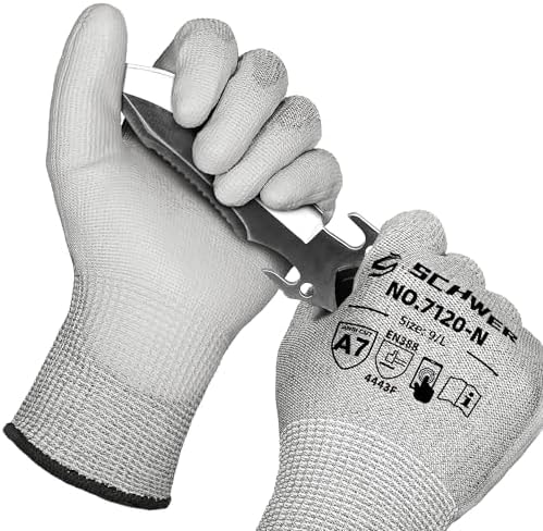 Schwer 3 Pairs A6/A7 (Send Randomly) Cut Resistant Work Gloves, CR7120, L
