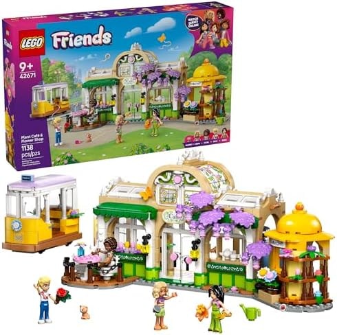 LEGO Friends Plant Café & Flower Shop Pretend Play Building Toy - Playset with 4 Minidolls and Cat Toy for Creative Storytelling - Birthday Gift Idea for Girls and Boys, Ages 9 and Up - 42671