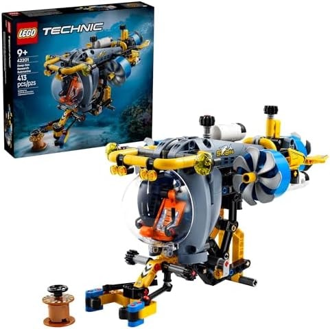 LEGO Technic Deep-Sea Research Submarine Toy - Building Toy for Kids, Boys and Girls, Ages 9+ - Creative and Unique Gift Idea for Birthdays - Movable Propellers and More - 42201