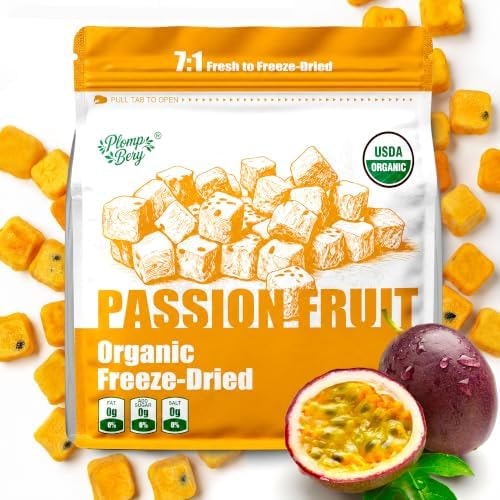 Organic Freeze Dried Passion Fruit 9.8oz, Tropical Sugar Free Dry Fruits