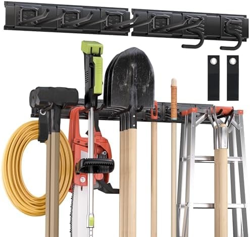 Nacial Heavy Duty Garden Tool Organizer Metal Wall Mount, 32 inches