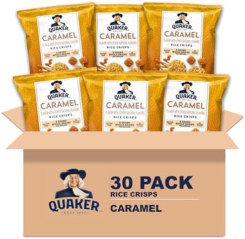 Quaker Rice Crisps, Gluten Free, Caramel, 0.91 Oz, 30 Count