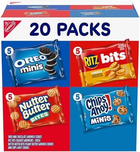 Nabisco Snacks Variety Pack, 4 Flavors, Cookies & Crackers, 20 Snack Packs