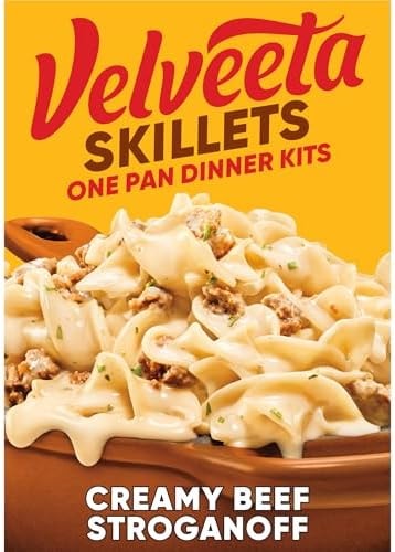 Velveeta Skillets One Pan Dinner Kit, Creamy Beef Stroganoff, 11.6 oz Box