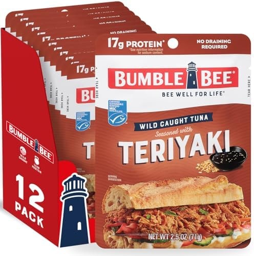 Bumble Bee Teriyaki Seasoned Tuna Pouch, 2.5 oz (Pack of 12)