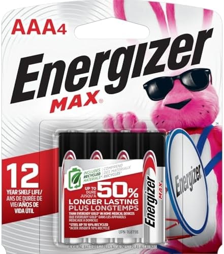 Energizer MAX AAA Batteries (4 Pack), Triple A Alkaline Batteries