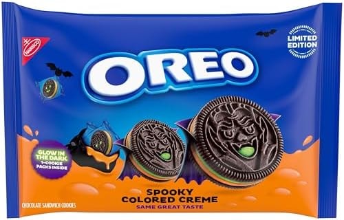 OREO Green and Orange Creme Chocolate Sandwich Halloween Cookies, 14 ct