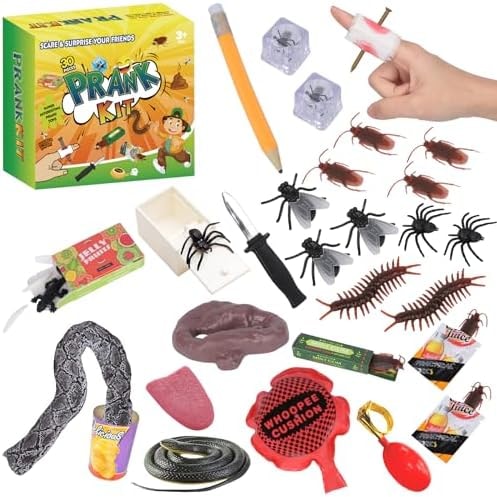 ALLROAD Prank Kit Pranks for Kids Adults | Joke Box-Ultimate Gift Set 30 Ultimate Practical Jokes and Pranks for Kids | Prank Toys Pack Set Box for Gifts
