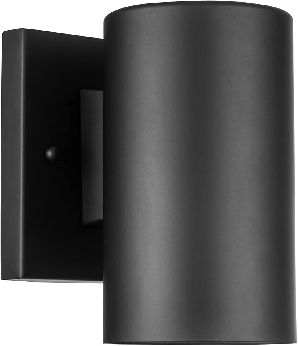 Prominence Home Culverine Matte Black Modern Wet Rated Outdoor Wall Sconce Cylinder Coach Light - 51558-01