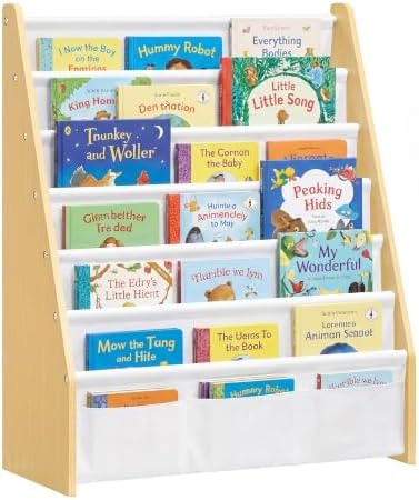 SONGMICS Kids Bookshelf, 6-Tier Toddler Bookcase, Playroom Storage Rack