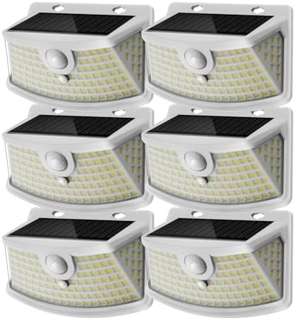 Aootek Solar Motion Sensor Lights Outdoor 120 LEDs, White, 6 Pack