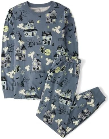 The Children's Place,Unisex Baby,Family Matching, Halloween and Holiday Pajama Sets, Cotton,Haunted House Glow,Small