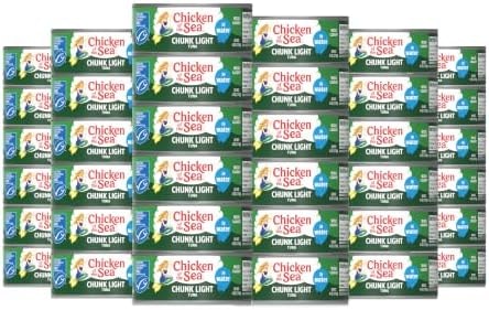 Chicken of the Sea Wild Caught Chunk Light Tuna, 5 Ounce Cans, 48-Count – High Protein 100% Classic Chunk Tuna in Water – Delicious, Easy, Nutritious Ready to Eat Meals