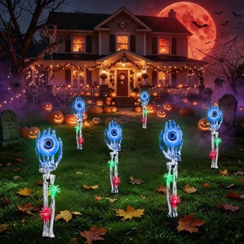 Halloween Decorations Outdoor, 2 Pack Halloween Skeleton Hands Decorations