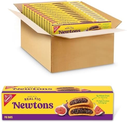 NEWTONS Soft Baked Real Fruit Fig Bars, Fig Cookies, 12 - 6.5 oz Boxes