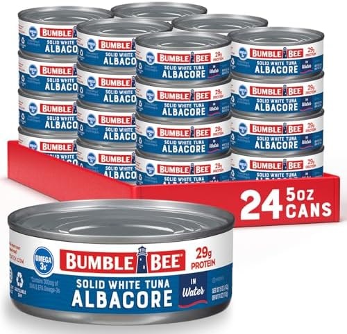 Bumble Bee Solid White Albacore Tuna in Water, 5 oz (Pack of 24)