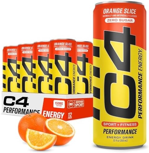 C4 Performance Energy Drink with Zero Sugar, 150mg Caffeine, 12 Fl Oz 12pk