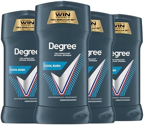 Degree Men Advanced Protection Antiperspirant Deodorant 4 count Cool Rush 72-Hour Sweat and Odor Protection Antiperspirant For Men With MotionSense Technology 2.6 oz