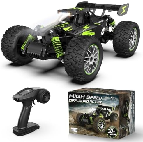Geoxor 1:14 Scale Remote Control Car 30+ KM/H High Speed, Alloy Body Fast RC Cars for Boys 8-12, 2.4GHz All Terrain Off Road RC Truck with 2 Batteries for 70 Min Play, Toy Gifts for Kids Adults