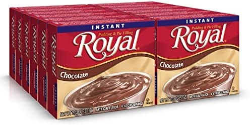 Royal Instant Pudding Dessert Mix, Chocolate, Fat Free (12 - 2 oz Boxes)