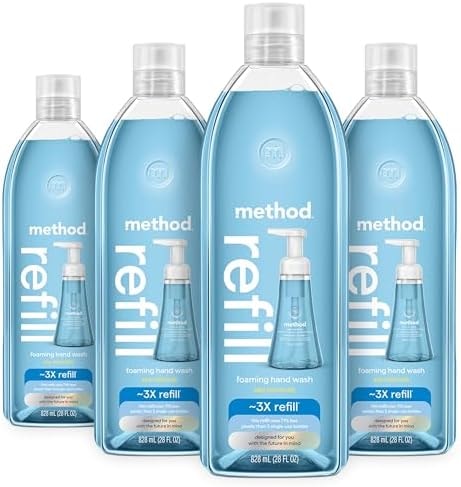 method Foaming Hand Wash Refill, Sea Minerals, 28 fl oz, 4 pack