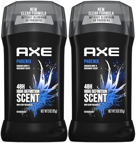 AXE Deodorant Stick for Men Phoenix Twin Pack For Long Lasting Odor Protection, Crushed Mint & Rosemary Men's Deo, Aluminum Free 3 oz
