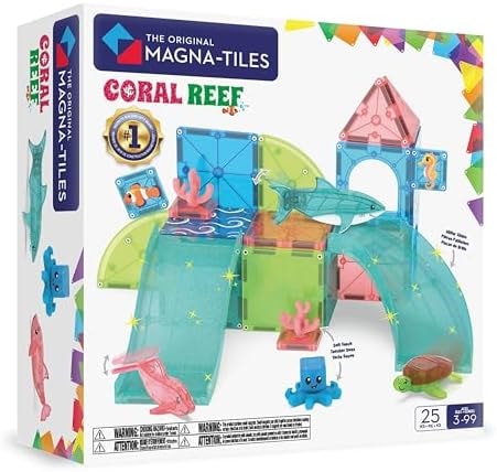 MAGNA-TILES Coral Reef 25-Piece Magnetic Construction Set, The Original Magnetic Building Brand