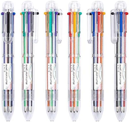 Shuttle Art Multicolor Pens, 23 Pack 6-in-1 0.7mm Retractable Ballpoint Pens for Office School Supplies Students Children Gift