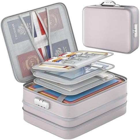 Nacial 5200℉ Fireproof Document Box with Lock, Expandable Organizer