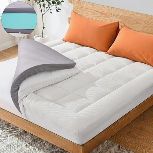 NEXHOME PRO Dual Layer 3 Inch Memory Foam Mattress Topper King Size Ultra Soft and Breathable Mattress Topper with Pillow Cases 7880N