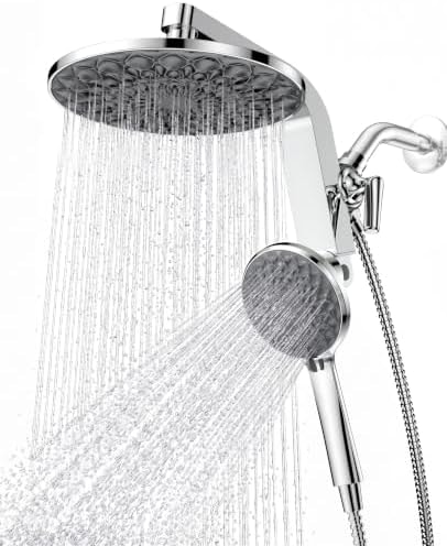 HOPOPRO Rain Shower Head with Handheld, 9" Dual Shower Heads Combo