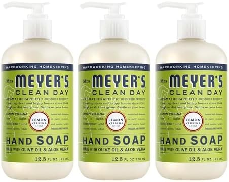 MRS. MEYER'S CLEAN DAY Hand Soap, Lemon Verbena Scent, 12.5 Fl Oz Bottle - 3 Pack